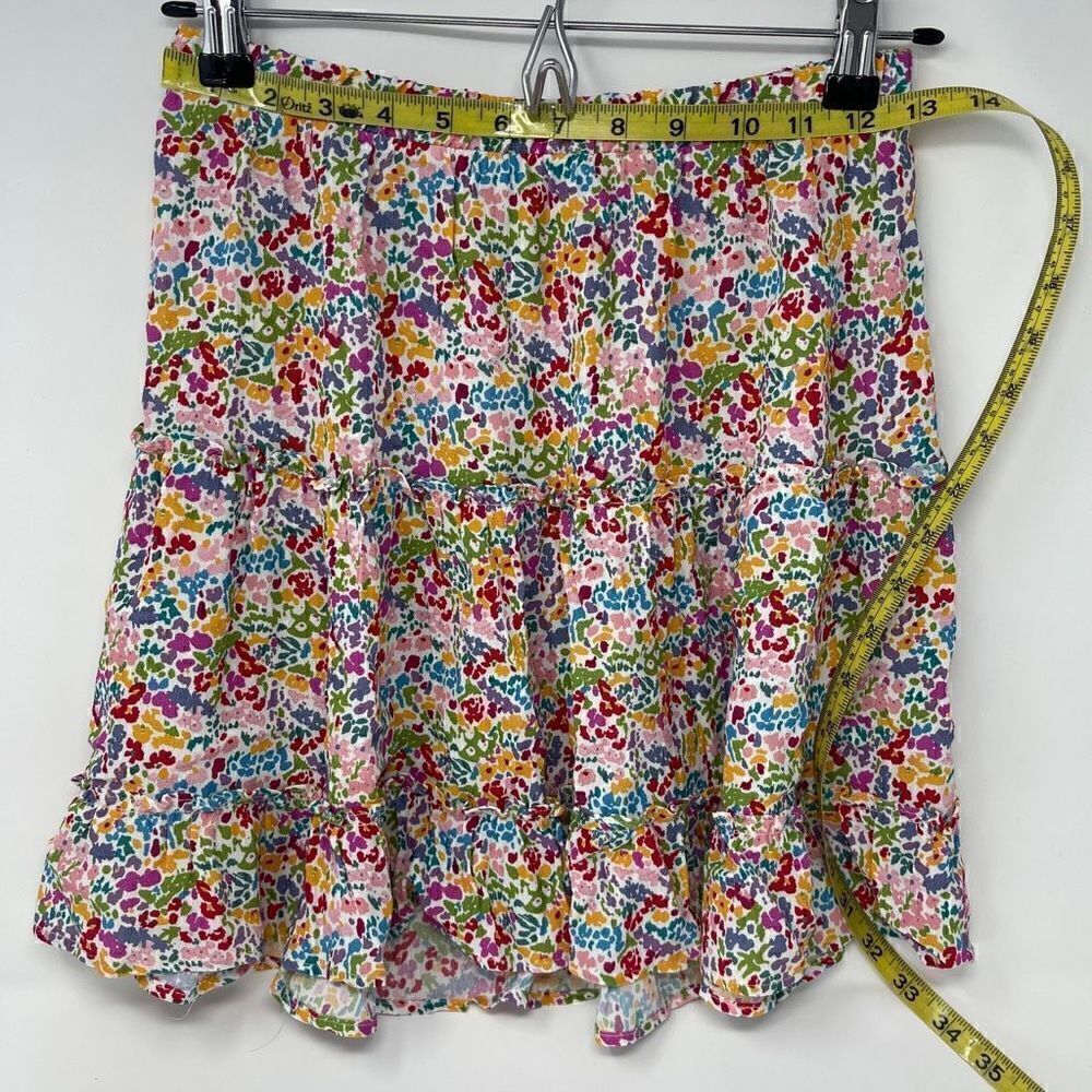 Show Me Your Mumu Womens Multicolor Ruffle Tiered Pull On Floral Skirt Small